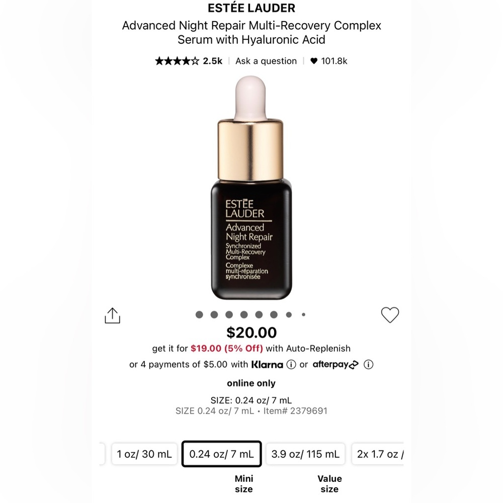 NEW Estée Lauder Advanced Night Repair 7ML